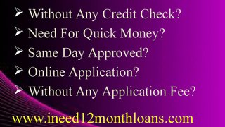 12 Month Loans Low Interest with Bad Credit
