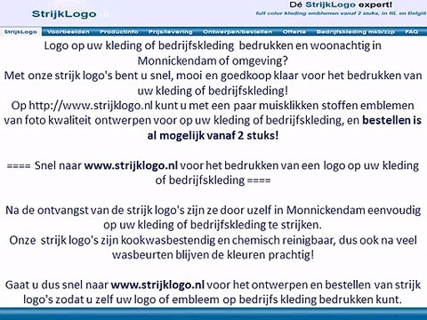 Logo kleding bedrijfskleding bedrukken Monnickendam