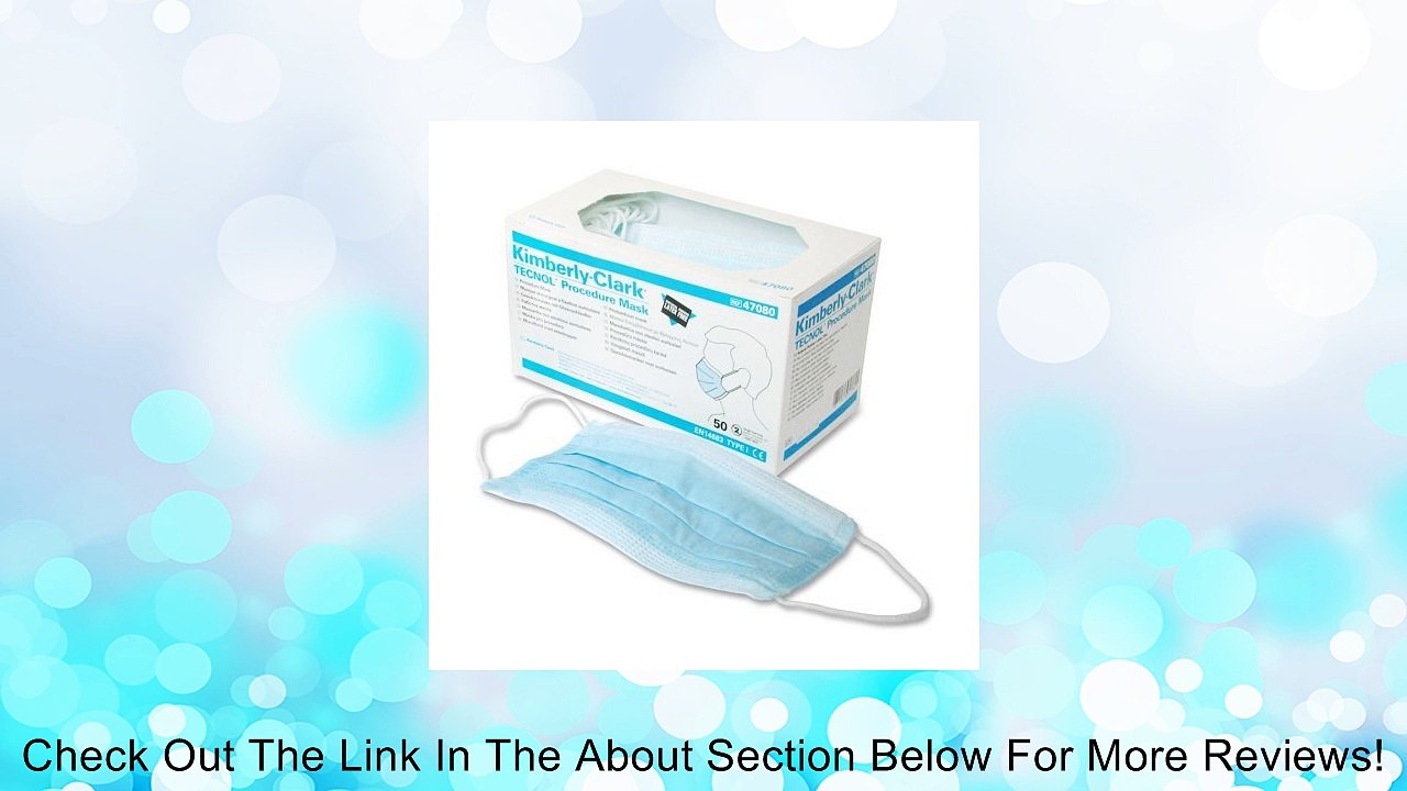 Kimberly-Clark Tecnol Procedure Face Mask - Polypropylene, Polyester, Cellulose - 50 / Box - Blue Review