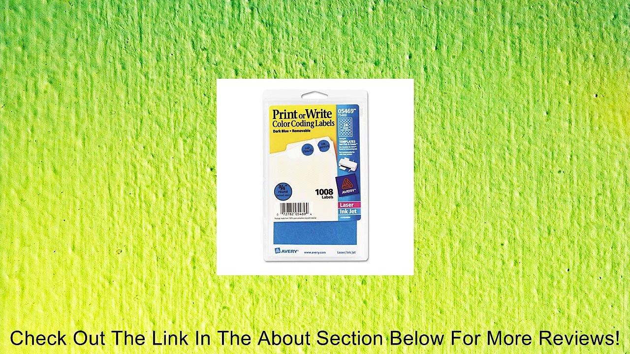 Print or Write Removable Color-Coding Labels, 3/4in dia, Dark Blue, 1008/Pack Review