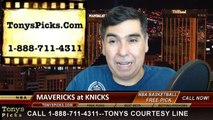 New York Knicks vs. Dallas Mavericks Free Pick Prediction NBA Pro Basketball Odds Preview 12-16-2014