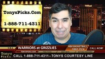 Memphis Grizzlies vs. Golden St Warriors Free Pick Prediction NBA Pro Basketball Odds Preview 12-16-2014