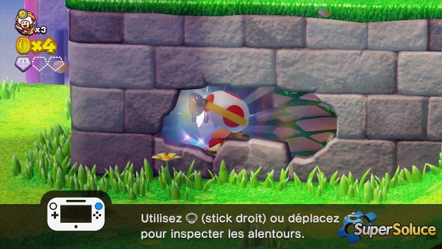 Captain Toad Treasure Tracker : Cheminement, récupération des 3 Super Diamants et Défi Bonus du niveau 04 \ Plateau Champiroc\