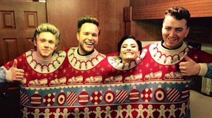 See Sam Smith & Demi Lovato Fit Into 1 Xmas Sweater For Target‬ Campaign