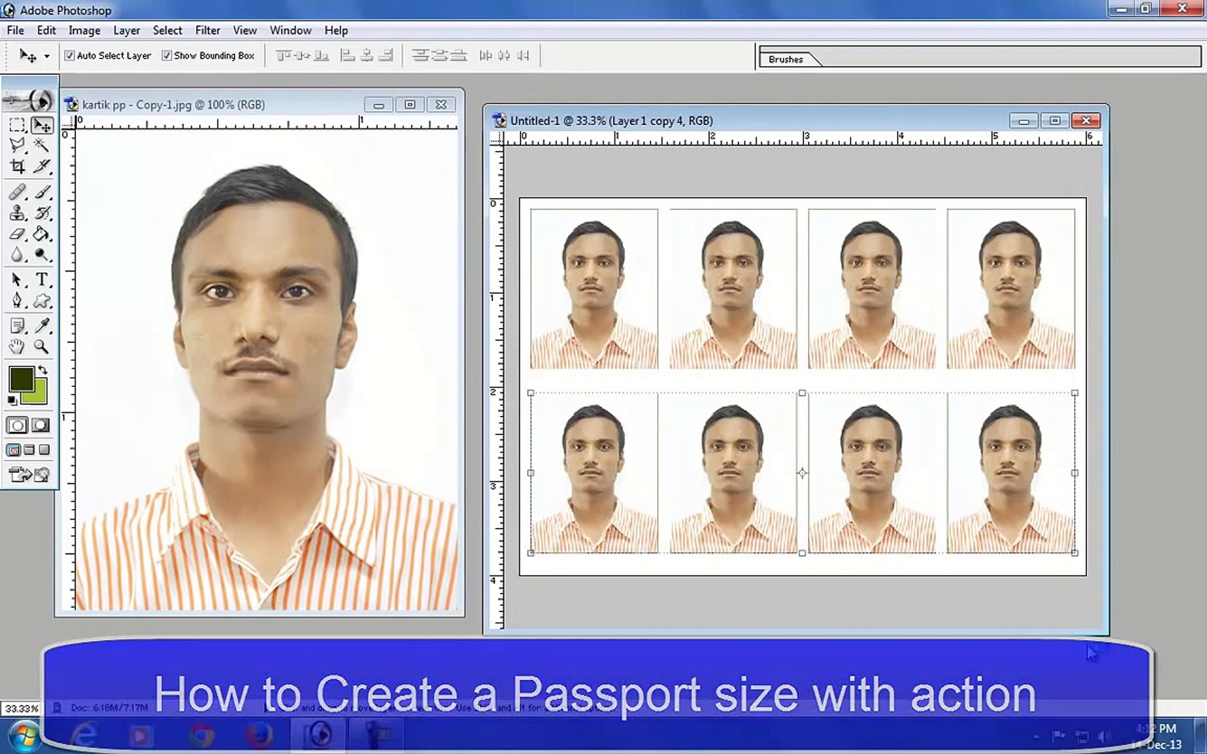 How To Create A Passport Size Photo Photoshop Tutorial Video Dailymotion