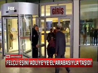 Felçli Eşini Adliye'ye el arabasıyla taşımak zorunda kaldı