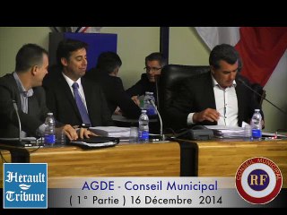AGDE - 2014 - ( 1 ) CONSEIL MUNICIPAL 16 DECEMBRE 2014