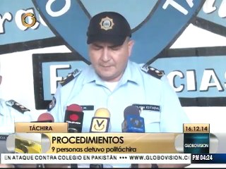 Detienen a 9 personas tras varios procedimientos en Táchira