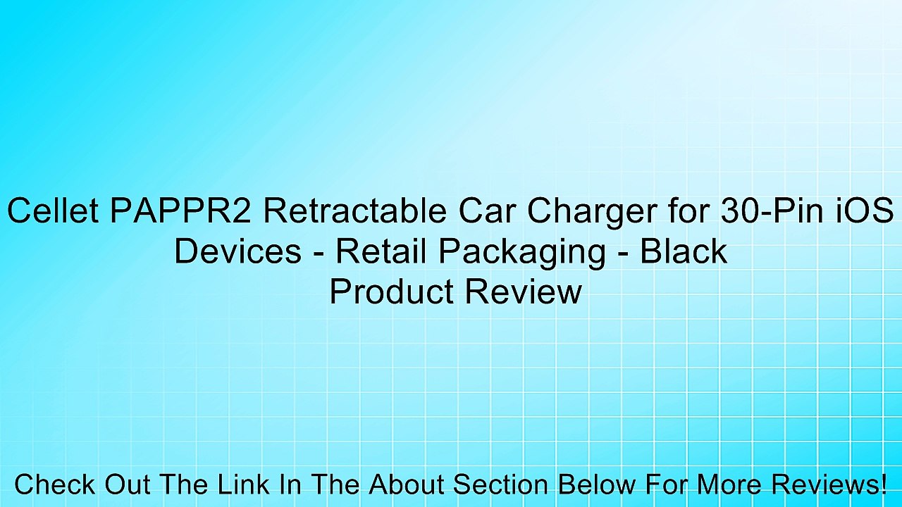 Cellet PAPPR2 Retractable Car Charger for 30-Pin iOS Devices - Retail Packaging - Black Review