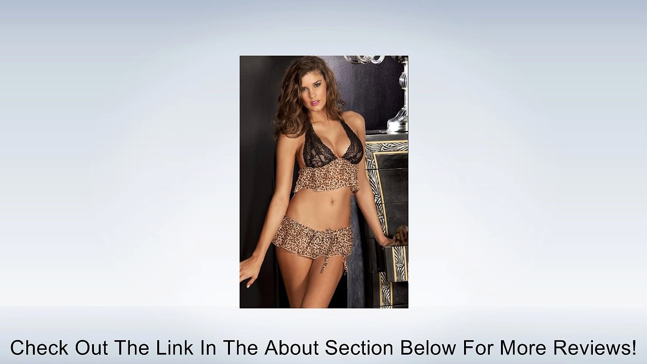 Rene Rofe Chiffon Halter Cami W/Skirted Thong Leopard M/L Review