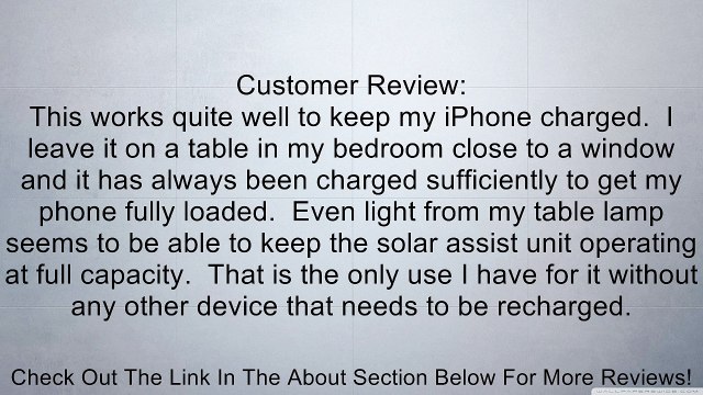 Concept Green Energy Solution CGS1100-S 1250-mAh Portable Solar Assist Charger, Silver Review