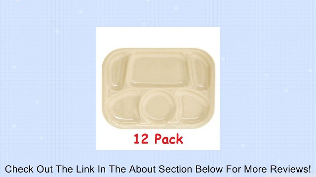 (Pack of 12) Divided Six Compartment Meal Tray, Tan Color 13 x 9-1/2 *NSF Listed* Review