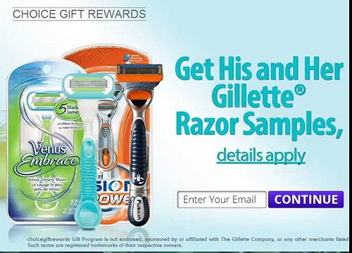 Grab $100 Beauty Samples ( Gillette Disposable Razors )