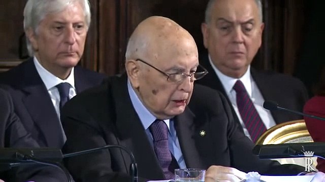 Roma - Napolitano cerimonia auguri Alte Cariche dello Stato (16.12.14)