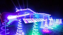 Crazy Christmas light show 2014 on Star Wars music theme.