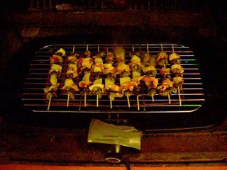 Cottura Spiedini Lumache alla piastra.