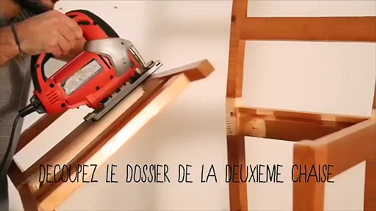 DIY fabriquer un banc avec des chaises chinées