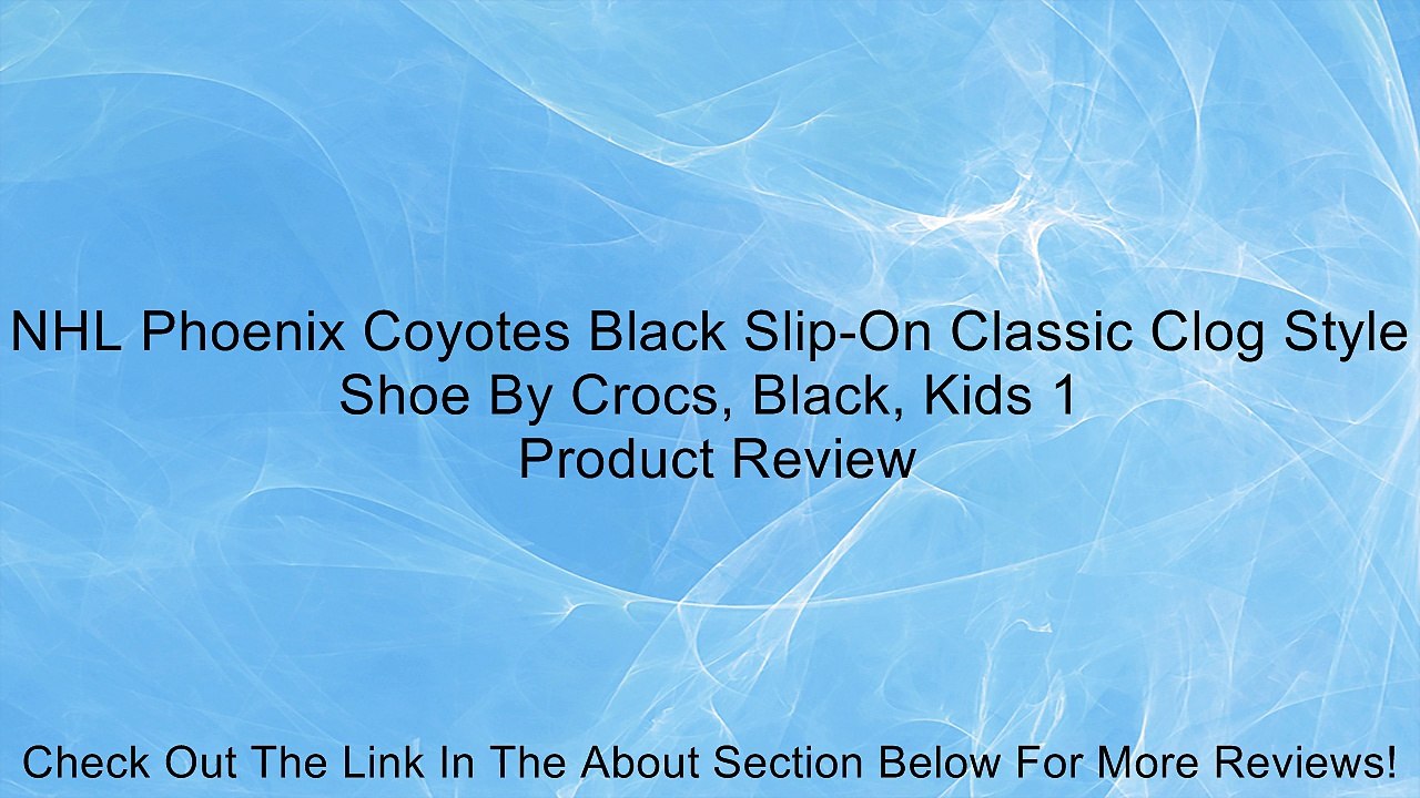 NHL Phoenix Coyotes Black Slip-On Classic Clog Style Shoe By Crocs, Black, Kids 1 Review