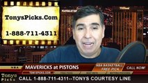 Detroit Pistons vs. Dallas Mavericks Free Pick Prediction NBA Pro Basketball Odds Preview 12-17-2014