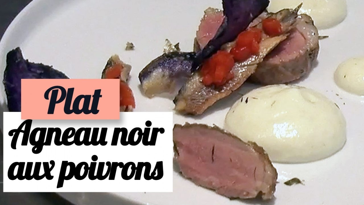 Agneau noir, poivrons grillés aux anchois - Recette plat