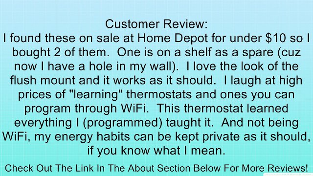 3M Flush Mount 7 Day Programmable Thermostat Touch Screen Unlimited Ways to Program Including 7 Day, 5-1-1 and 5-2 Review