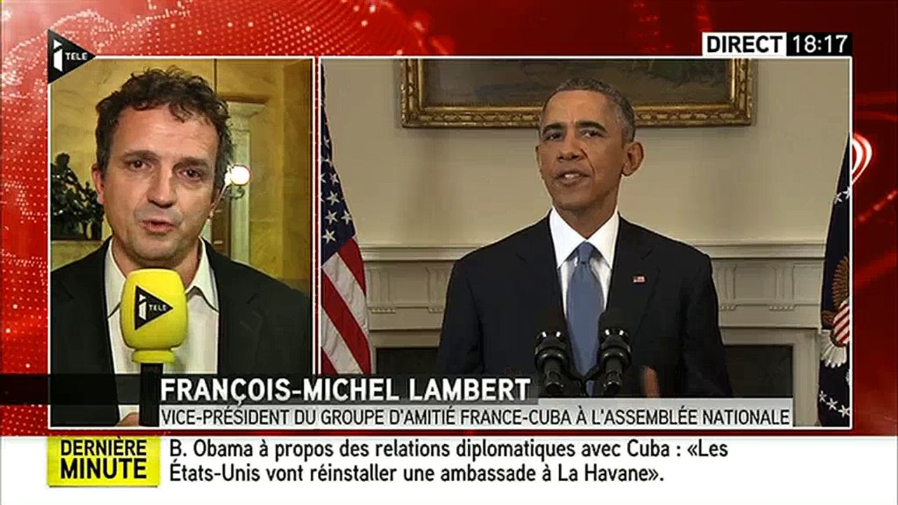 Les larmes du député EELV François-Michel Lambert après l'annonce du rétablissement des relations entre les États-Unis et Cuba
