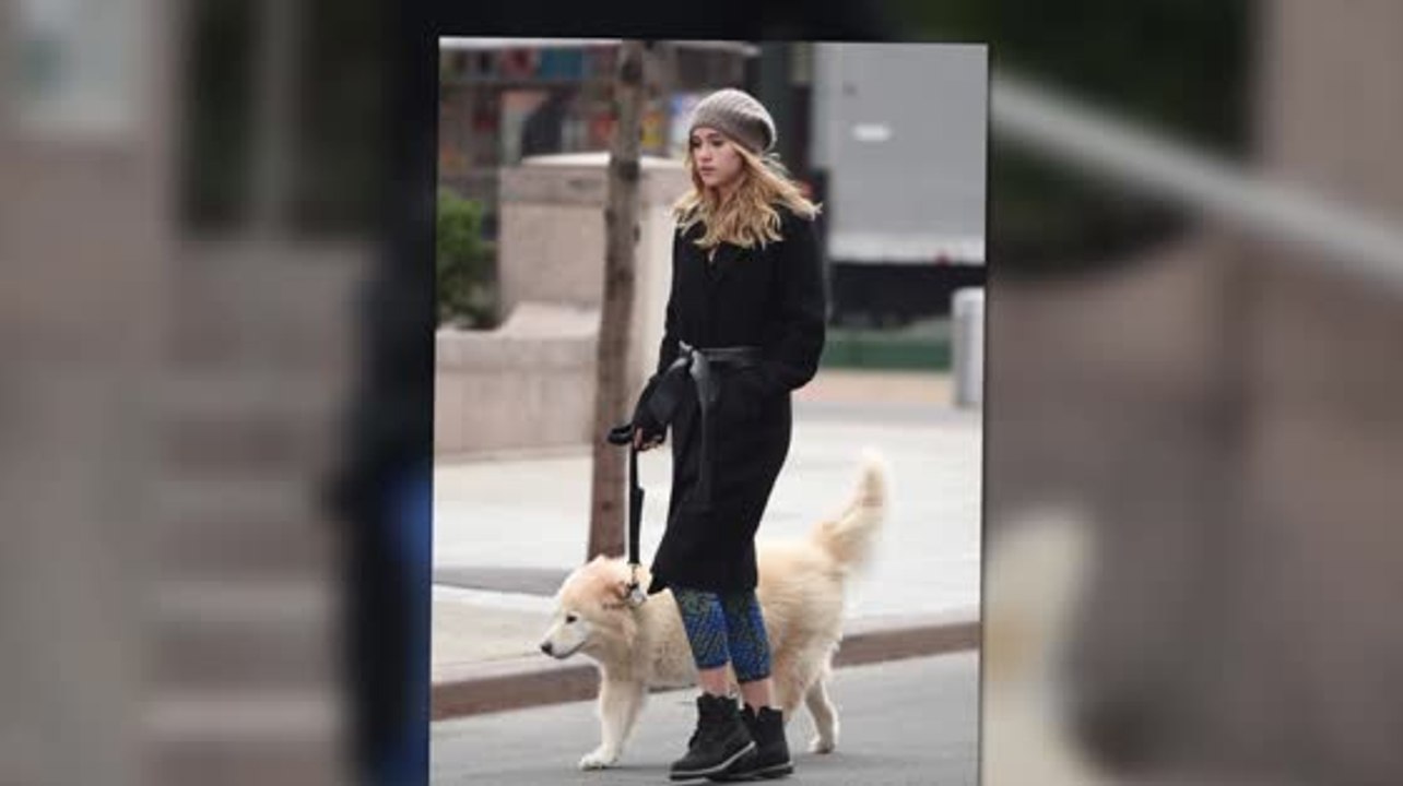 Supermodel suki waterhouse spaziert mit dem hund von bradley cooper