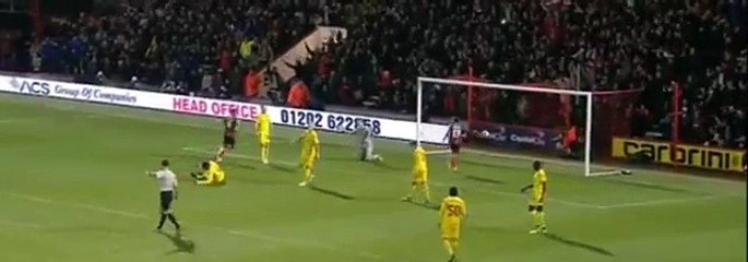 Dan Gosling Goal 1 - 3 Bournemouth vs Liverpool 17/12/2014 - Capital One cup