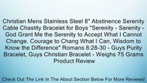 Christian Mens Stainless Steel 8