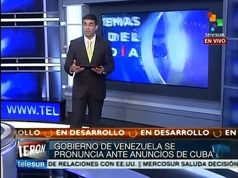 Venezuela saluda restablecimiento de relaciones entre Cuba y EEUU
