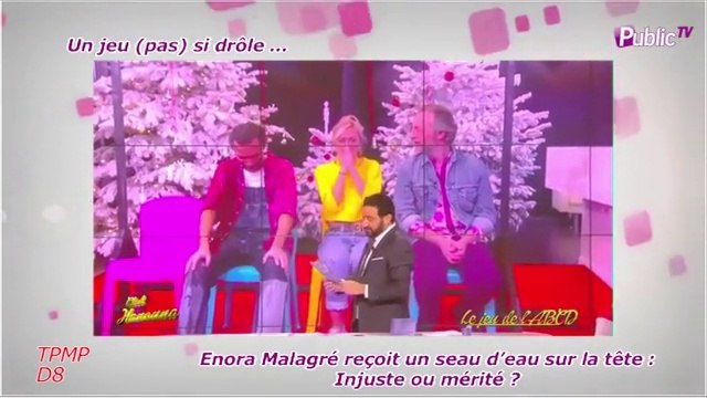 Public zap : Enora Malagré reçoit un seau d’eau sur la tête : Injuste ou mérité ?
