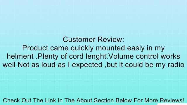 Helmet Speakers with Volume Control for Motorcycle, GPS Navigation and Mp3 Ipod Review