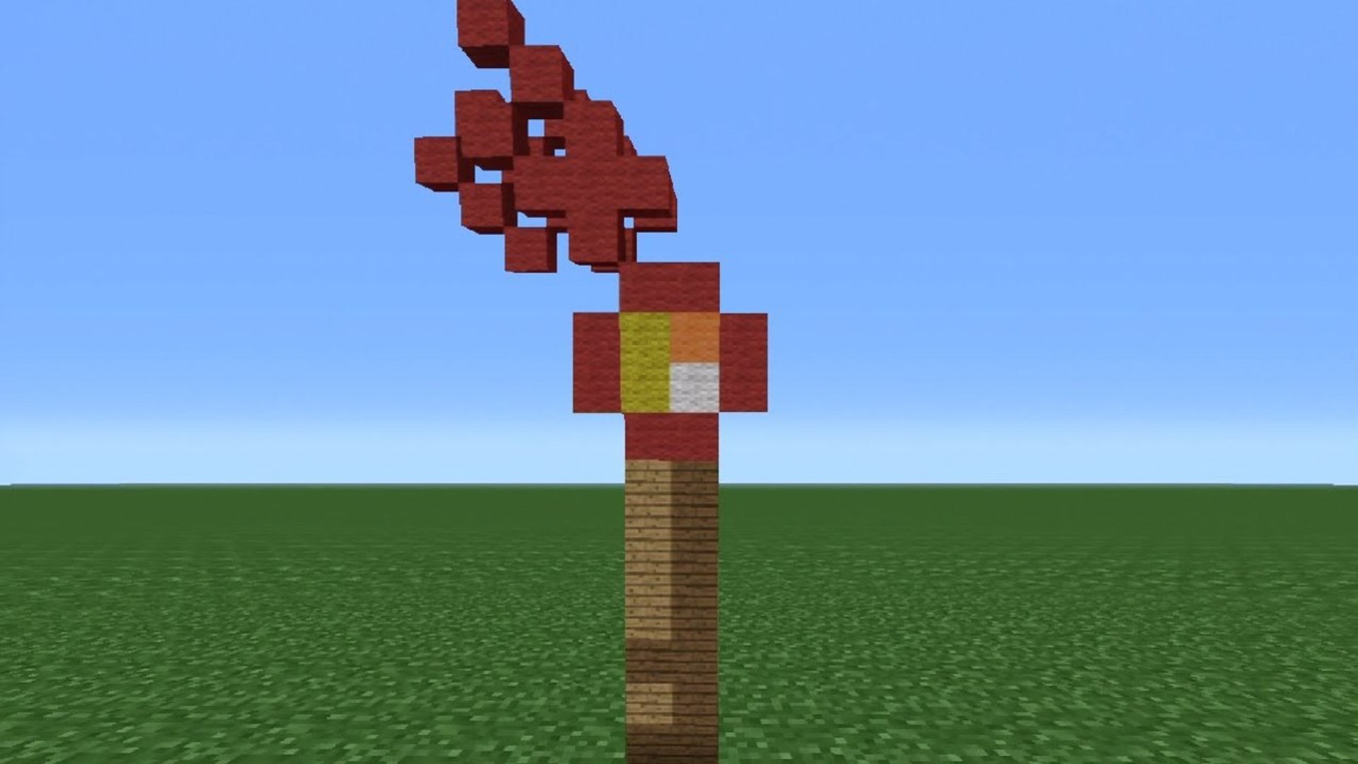 Minecraft Tutorial: How To Make A Redstone Torch Statue