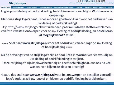 Logo kleding bedrijfskleding bedrukken Wormerveer