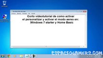 Activar personalizar y aero en windows 7 Starter y Home basic