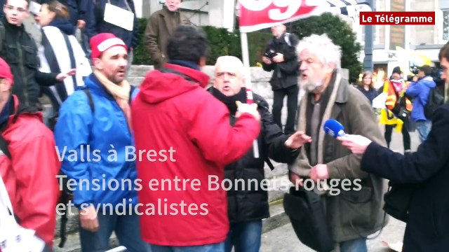 Valls à Brest. Tensions entre Bonnets rouges et syndicalistes