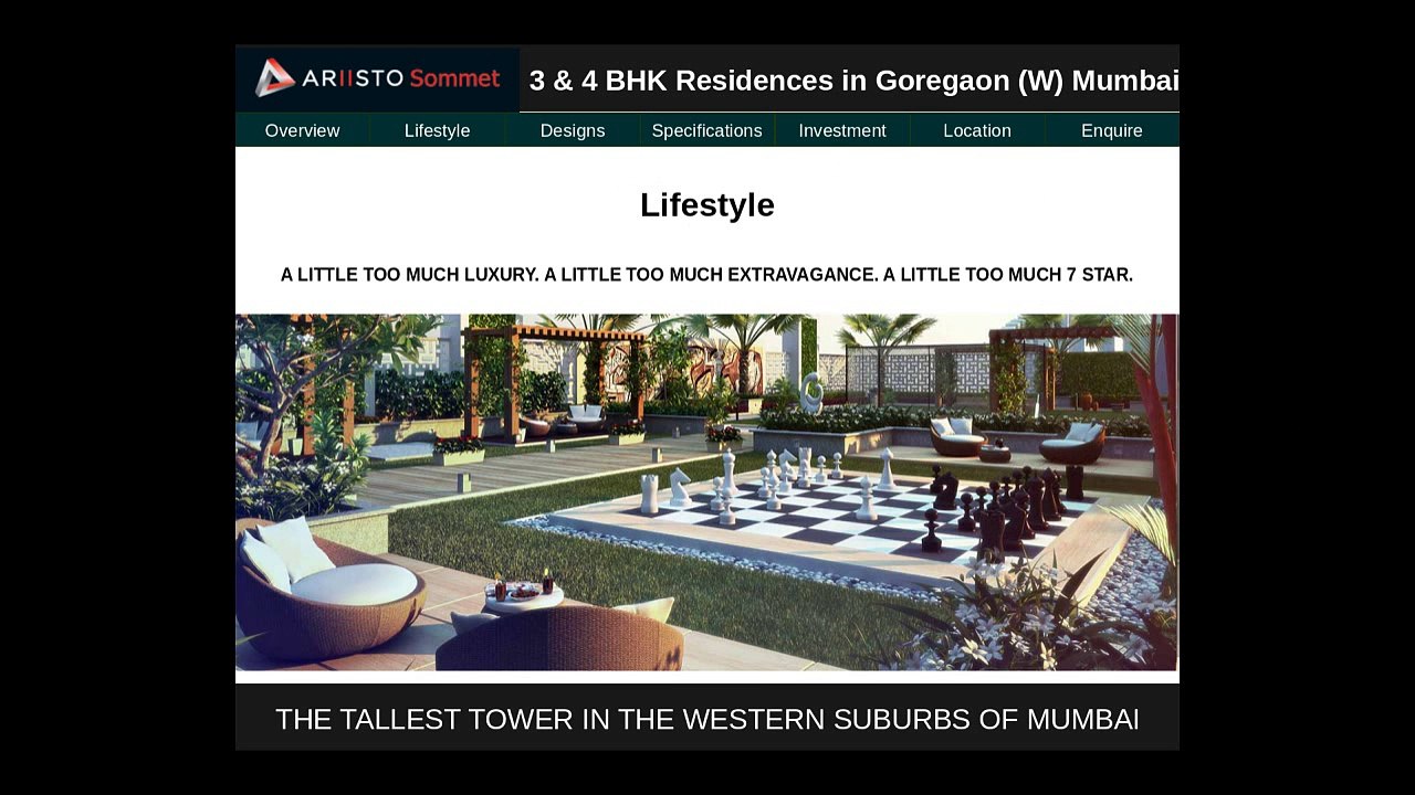 Ariisto Sommet offers Luxury Properties in Mumbai in Goregaon W Mumbai
