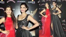 Sonam Kapoor and Jacqueline Fernandez at StarDust Awards  New Bollywood Movies News 2014 - By bollywood Flashy