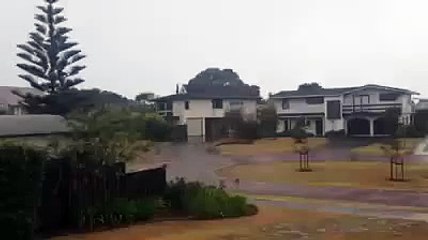 Lightning hitting a tree next to the house