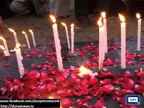 Dunya News - Peshawar: Candles lit up in remembrance of martyr