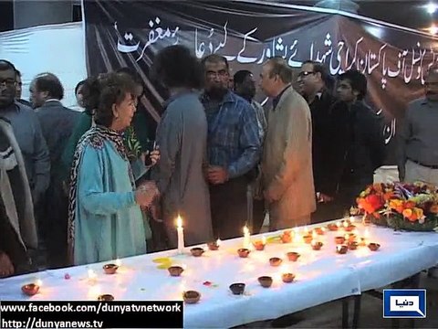 Dunya News - Karachi: Artists lighten up candles in remembrance of Martyrs