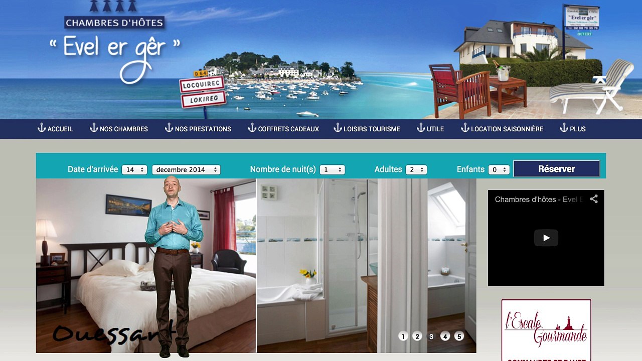 Chambre d'hôtes Evel Er Gêr Locquirec. piscine intérieur