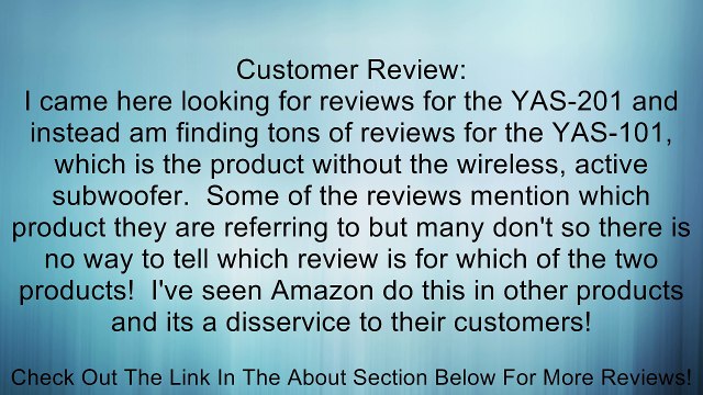 Yamaha YAS-201 Soundbar with Wireless Subwoofer (Discontinued by Manufacturer) Review