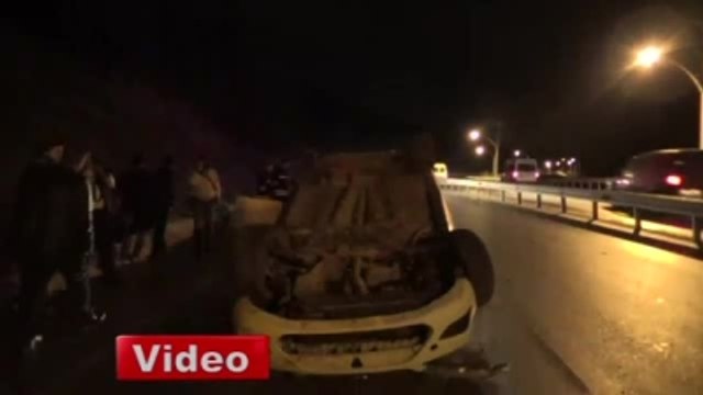 Takla Atan Araçtan Burunları Bile Kanamadan Çıktılar