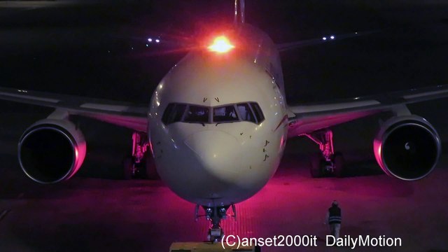 Hong Kong Airport. Air Niuguini Flight PX19 Boeing 767. Pushback at airport gate