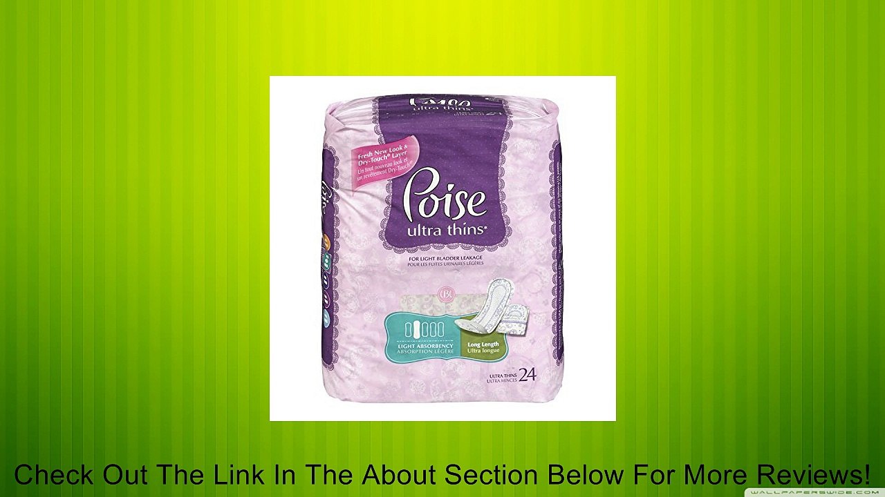 Poise Incontinence Ultra Thins, Long, Light Absorbency, 24 Count (Pack of 6) Review
