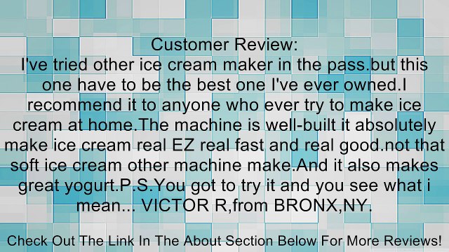 Edgestar ICM301SS Ice Cream Maker, 1.6-Quart Review