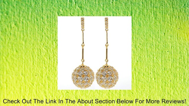 Stunning 16MM Round Gold Plated White CZ Pave Ball and Chain Drop Earrings Review