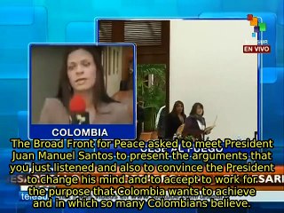 Colombia: Broad Front wants to meet Santos to push for ceasefire