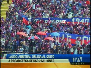 Descargar video: Un fallo arbitral condena al Deportivo Quito a pagar cerca de dos millones de dólares a favor de Teleamazonas